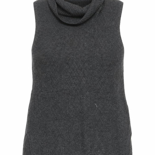 GAP Women Grey Roll Neck Sleeveless Knit Jumper Vest L