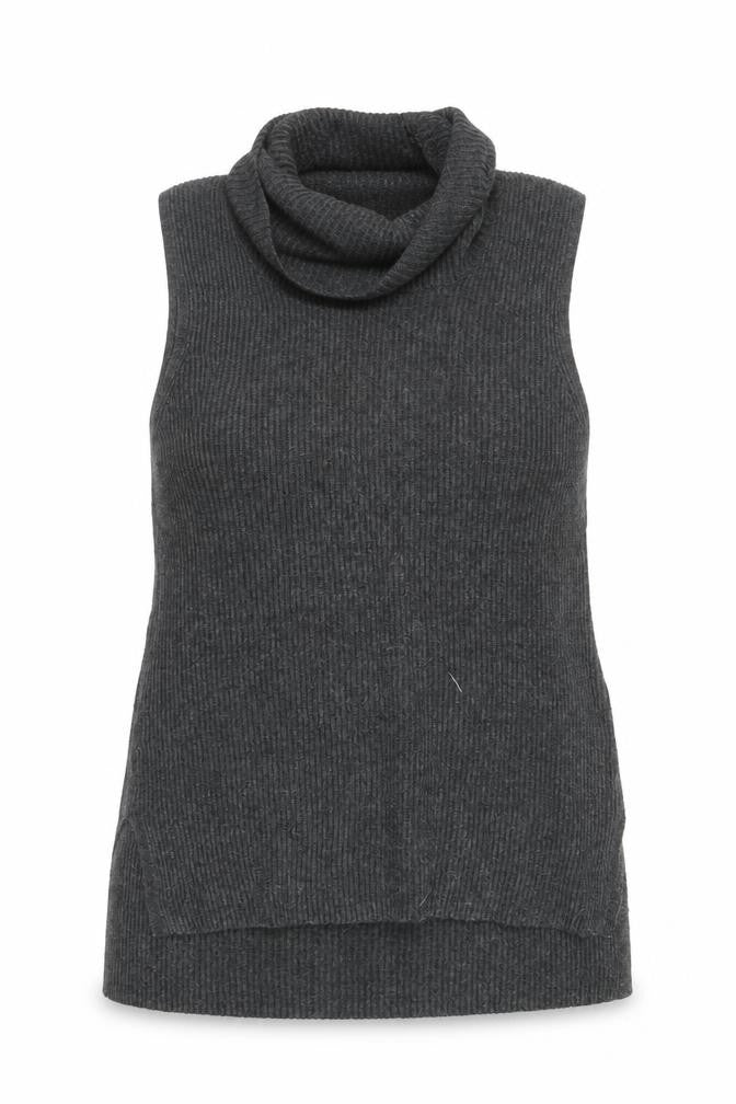 GAP Women Grey Roll Neck Sleeveless Knit Jumper Vest L