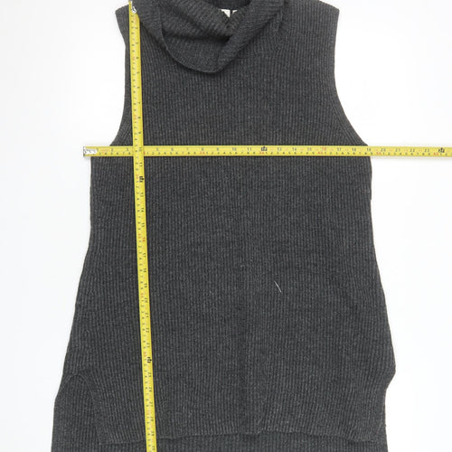 GAP Women Grey Roll Neck Sleeveless Knit Jumper Vest L