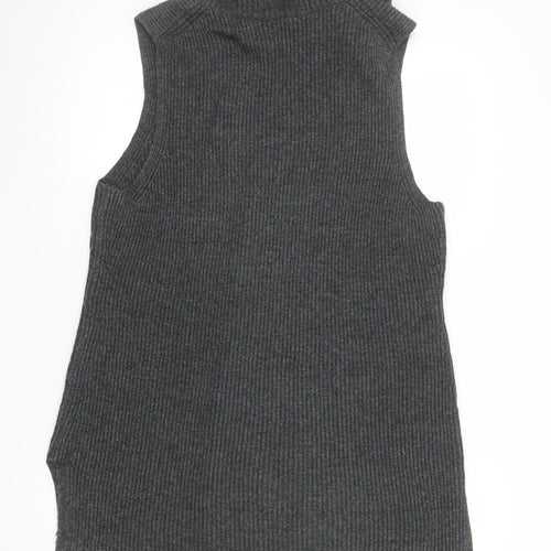 GAP Women Grey Roll Neck Sleeveless Knit Jumper Vest L