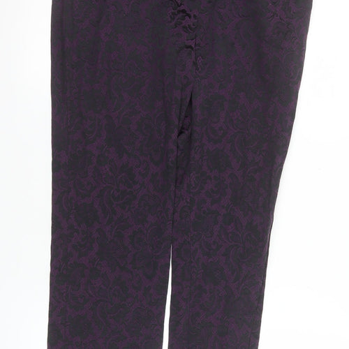 Marks and Spencer Women’s Purple Jacquard Slim Trousers UK 12