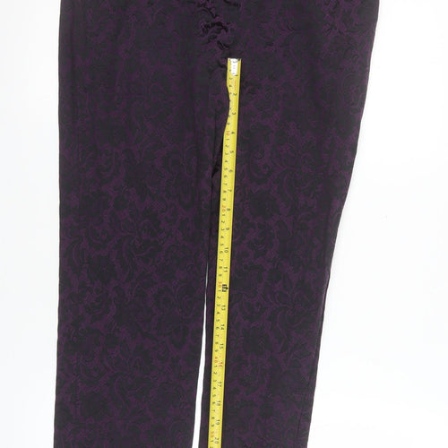 Marks and Spencer Women’s Purple Jacquard Slim Trousers UK 12