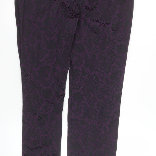 Marks and Spencer Women’s Purple Jacquard Slim Trousers UK 12