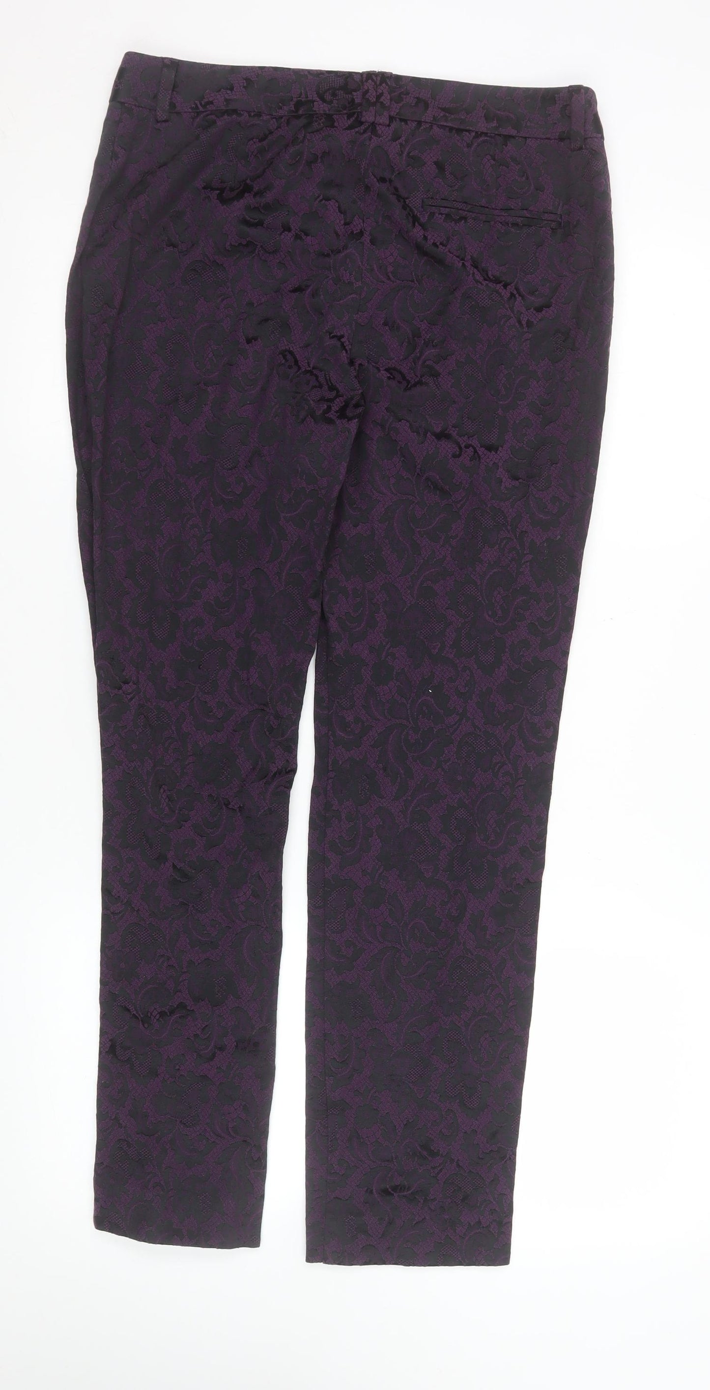 Marks and Spencer Women’s Purple Jacquard Slim Trousers UK 12