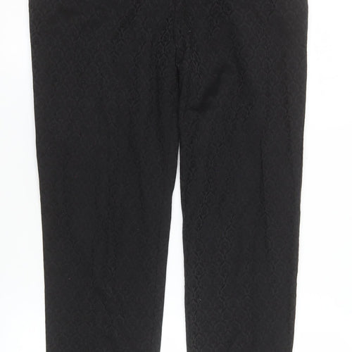Oasis Womens Black Jacquard Slim Trousers Size 12