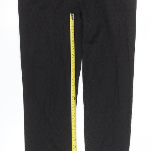 Oasis Womens Black Jacquard Slim Trousers Size 12