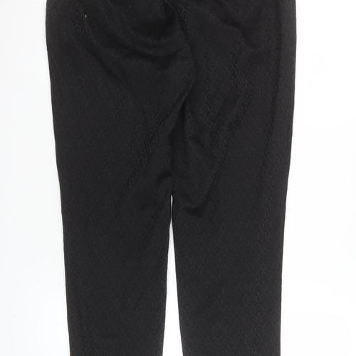 Oasis Womens Black Jacquard Slim Trousers Size 12