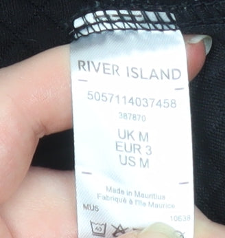 River Island Men's Black Quilted Basic Jacket Size M Regular Fit