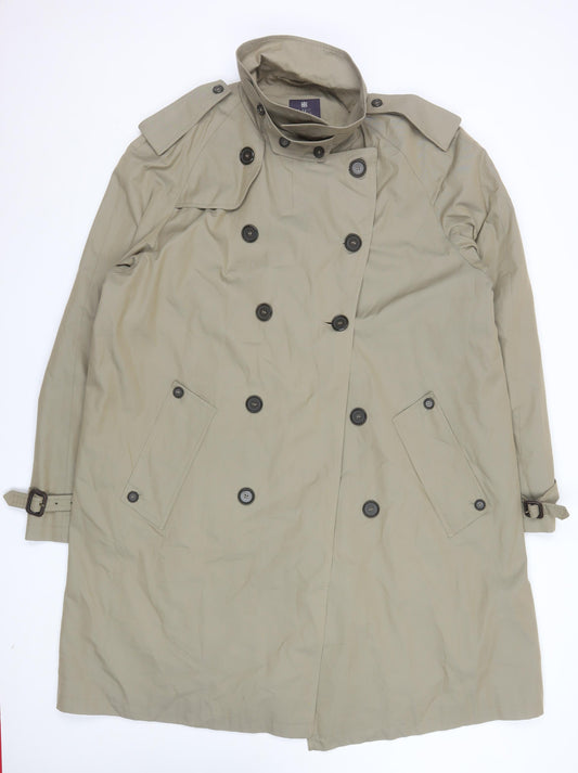 Marks and Spencer Men's Beige Cotton Trench Coat XXL Regular Fit