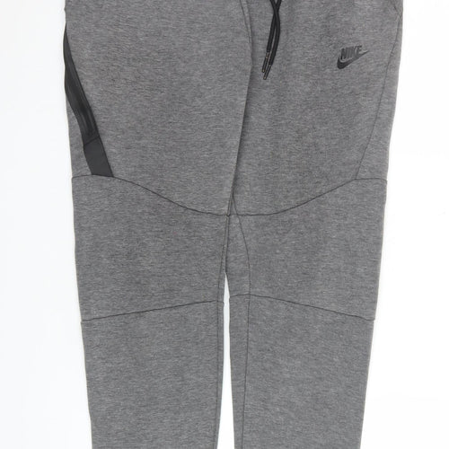 Nike Mens Grey Jogger Trousers M Regular Fit Knit Sweatpants
