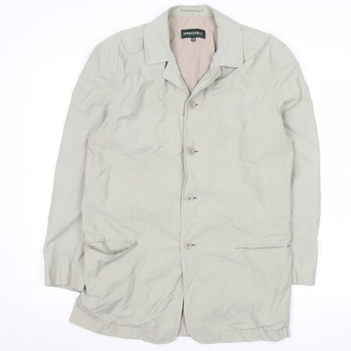 Springfield Men Beige Cotton Blend Long Overcoat M Regular Lightweight