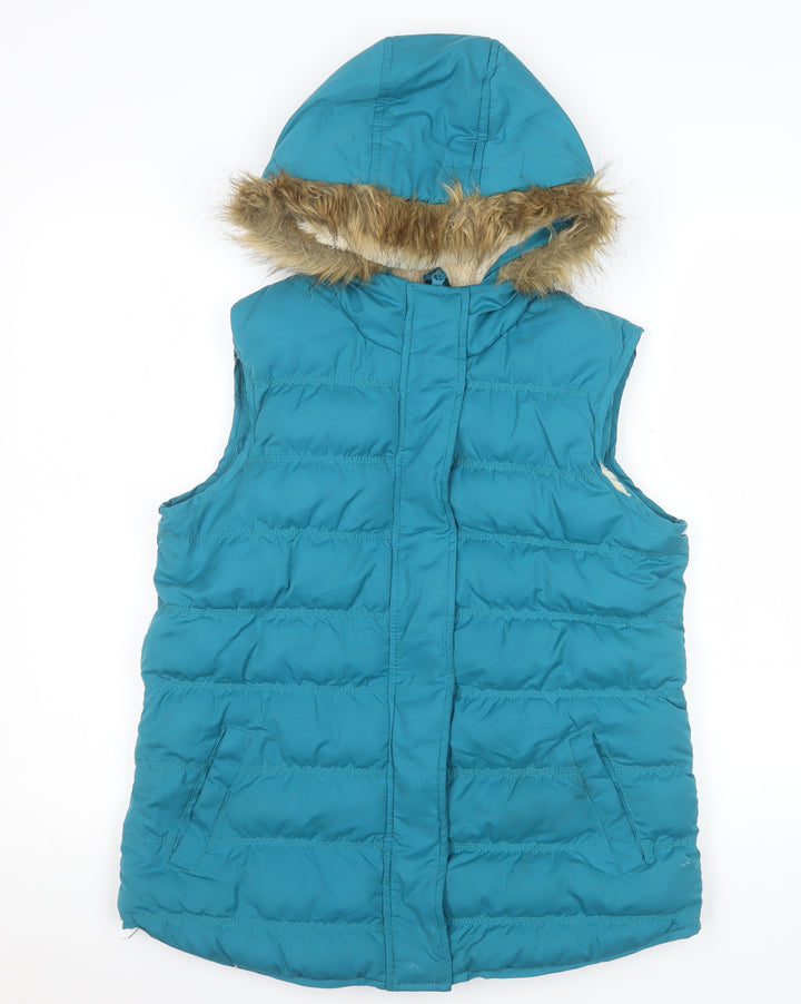 Mountain Warehouse Women’s Blue Hooded Puffer Waistcoat UK 10
