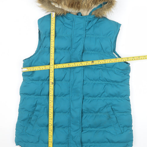 Mountain Warehouse Women’s Blue Hooded Puffer Waistcoat UK 10