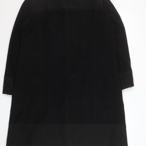 Windsmoor Women's Black Wool Blend Long Overcoat Size 14 Classic Style