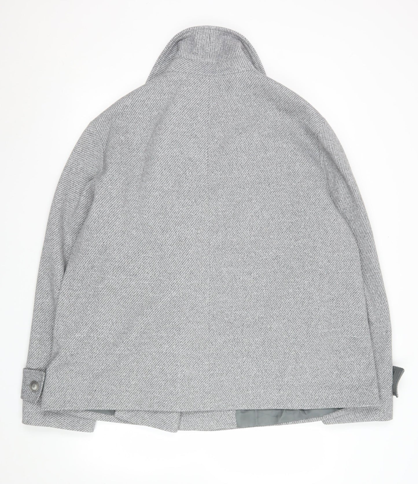 ASOS DESIGN Women’s Grey Pea Coat Short Herringbone L