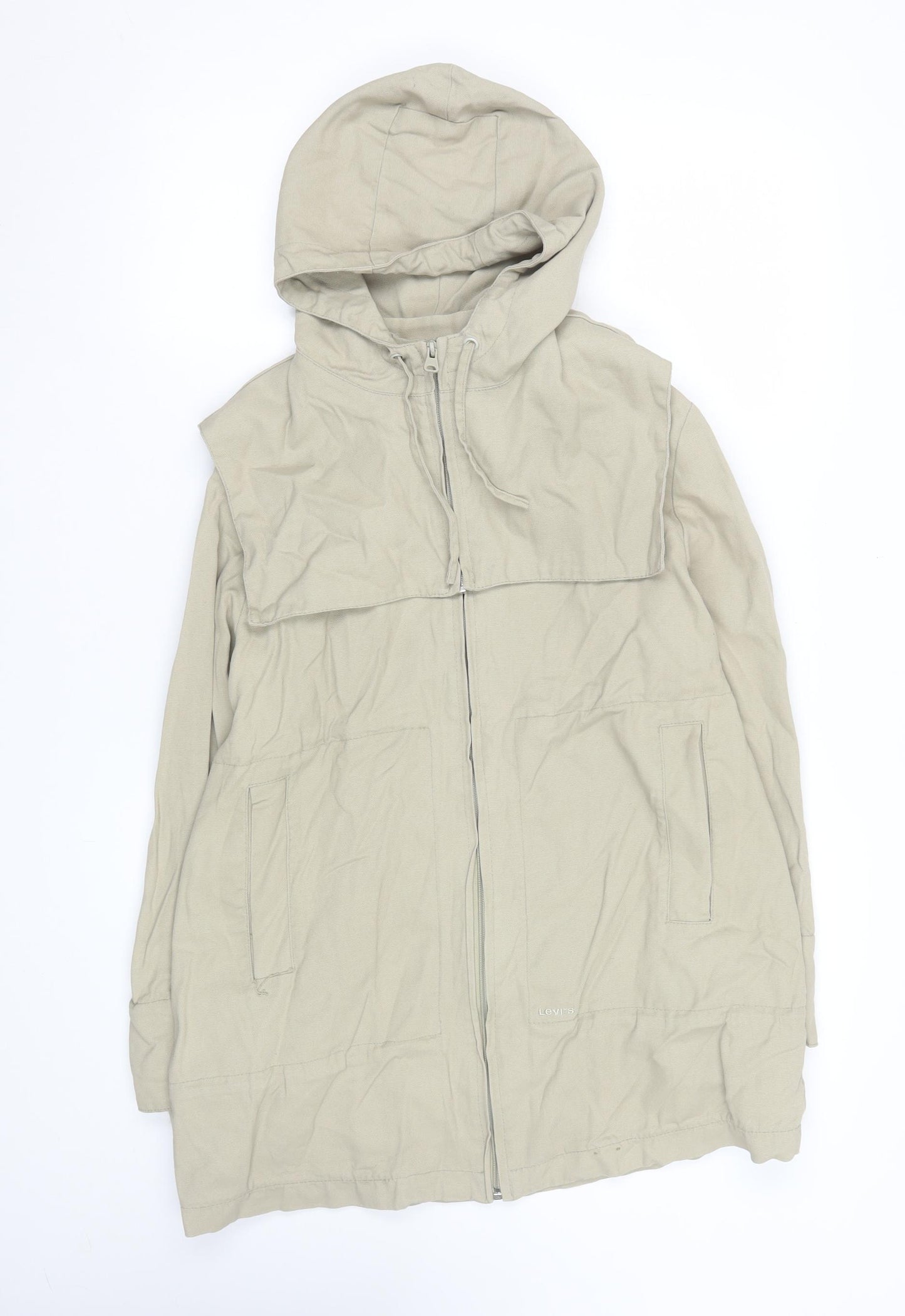 Levi's Red Tab Girls Beige Cotton Hooded Parka Jacket M