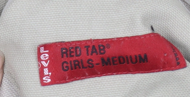 Levi's Red Tab Girls Beige Cotton Hooded Parka Jacket M