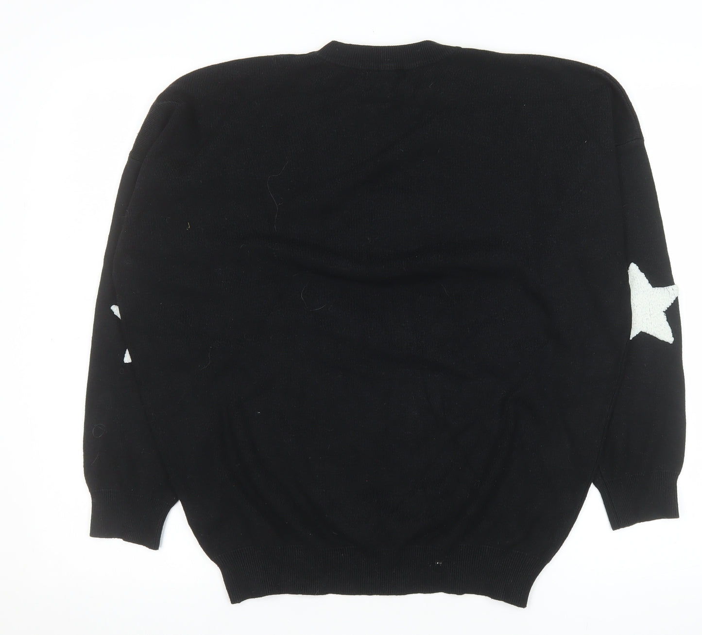 Blue Vanilla Women's Black Star Knit Pullover Jumper M