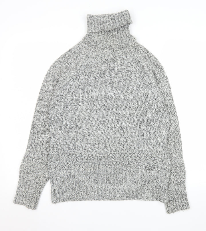 TU Women’s Grey Roll Neck Chunky Knit Acrylic Jumper Size 16