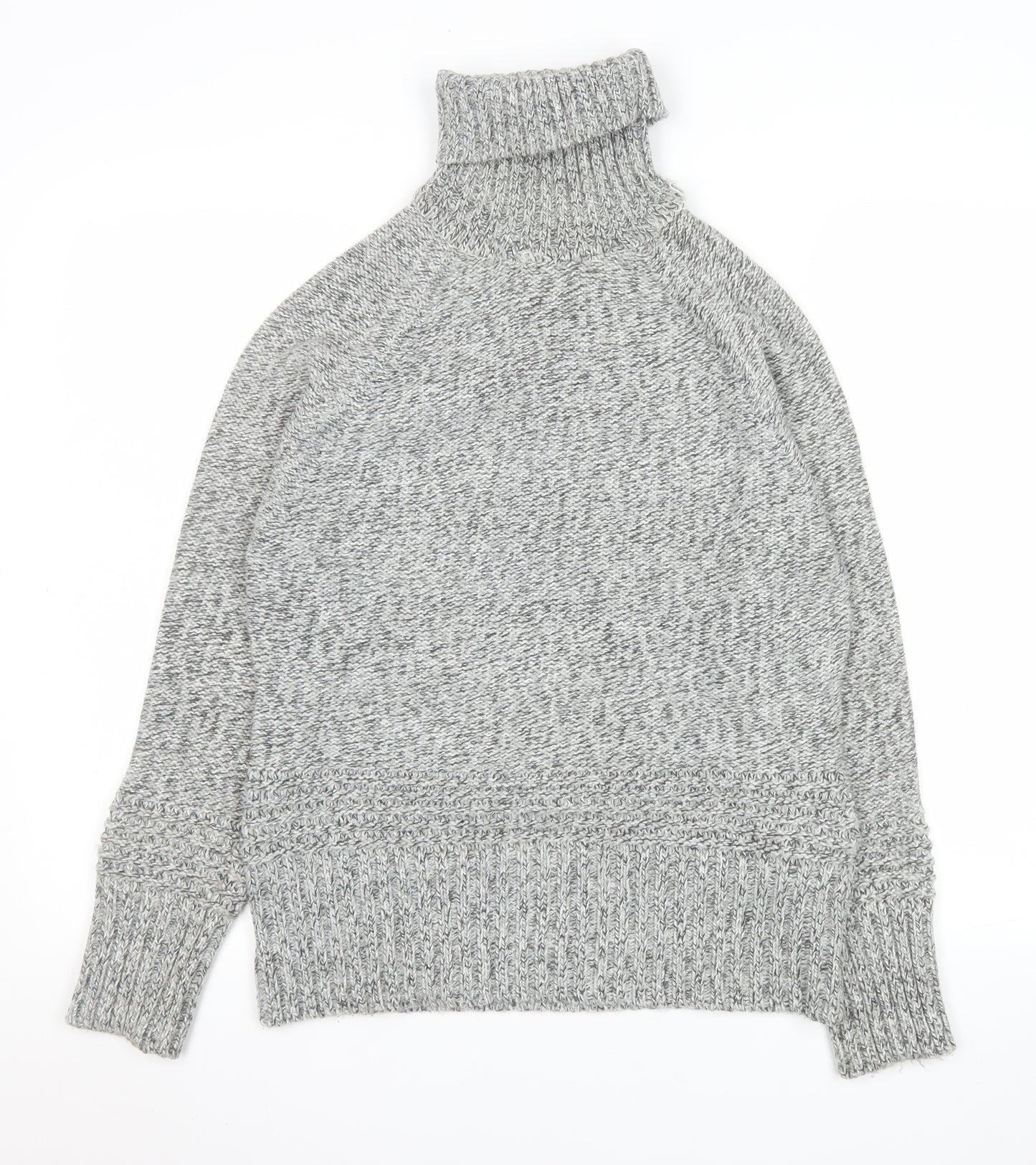 TU Women’s Grey Roll Neck Chunky Knit Acrylic Jumper Size 16