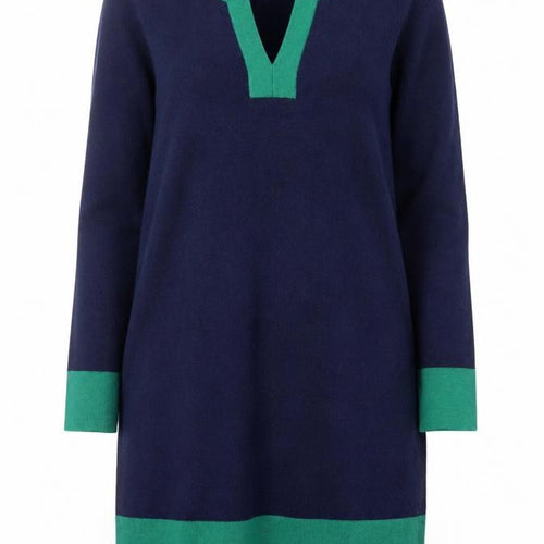 Boden Women Blue Green Wool Knit Shift Dress Size 12