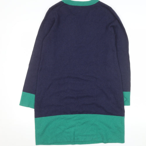Boden Women Blue Green Wool Knit Shift Dress Size 12
