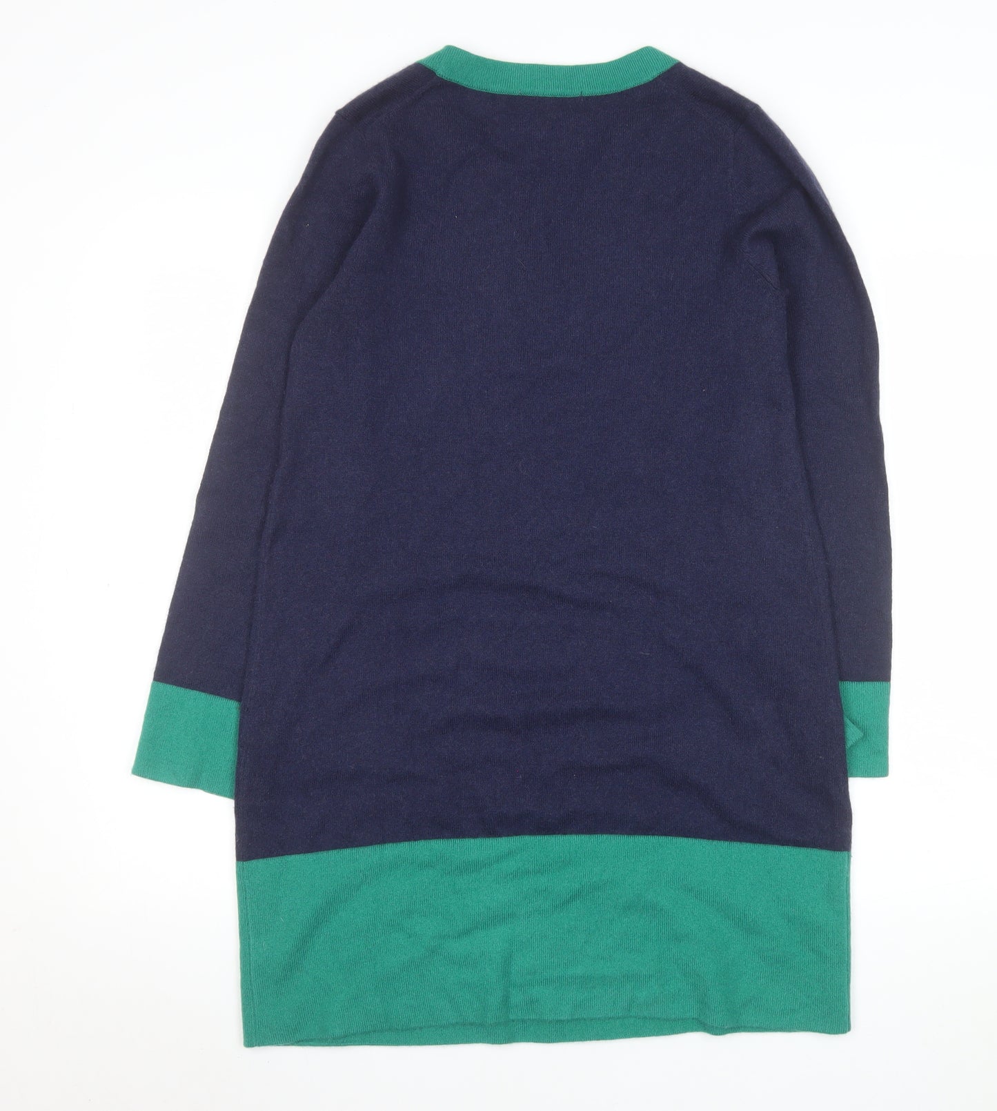Boden Women Blue Green Wool Knit Shift Dress Size 12