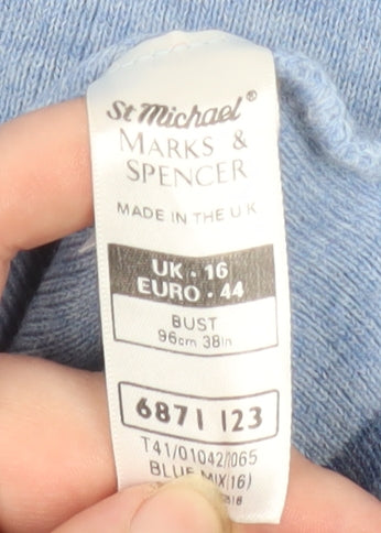 Marks and Spencer Women’s Blue Wool Blend Button Cardigan Size 16