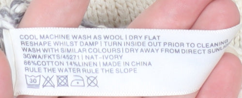 Fat Face Women’s Ivory Fair Isle Cotton Knit Jumper Size 8