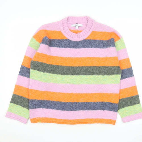 Next Women’s Multicoloured Striped Crew Neck Knit Jumper Size S