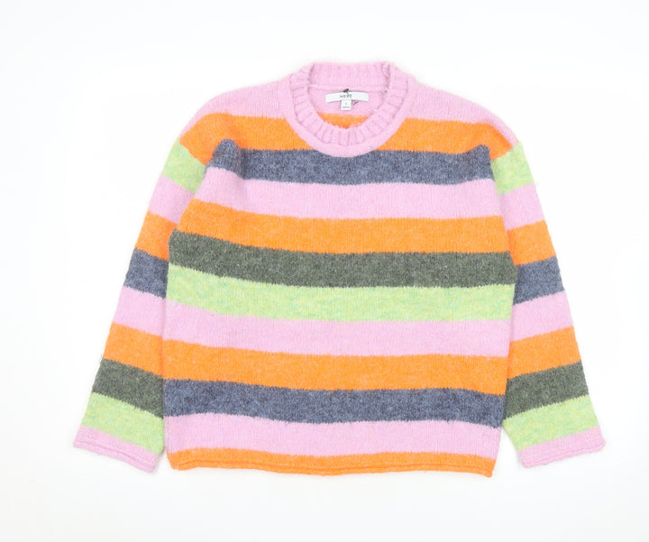 Next Women’s Multicoloured Striped Crew Neck Knit Jumper Size S