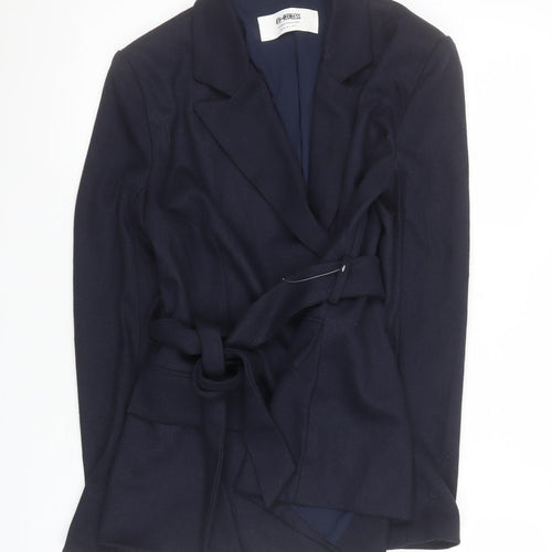 4th & Reckless Womens Blue Belted Blazer Size 8 Regular