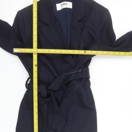 4th & Reckless Womens Blue Belted Blazer Size 8 Regular