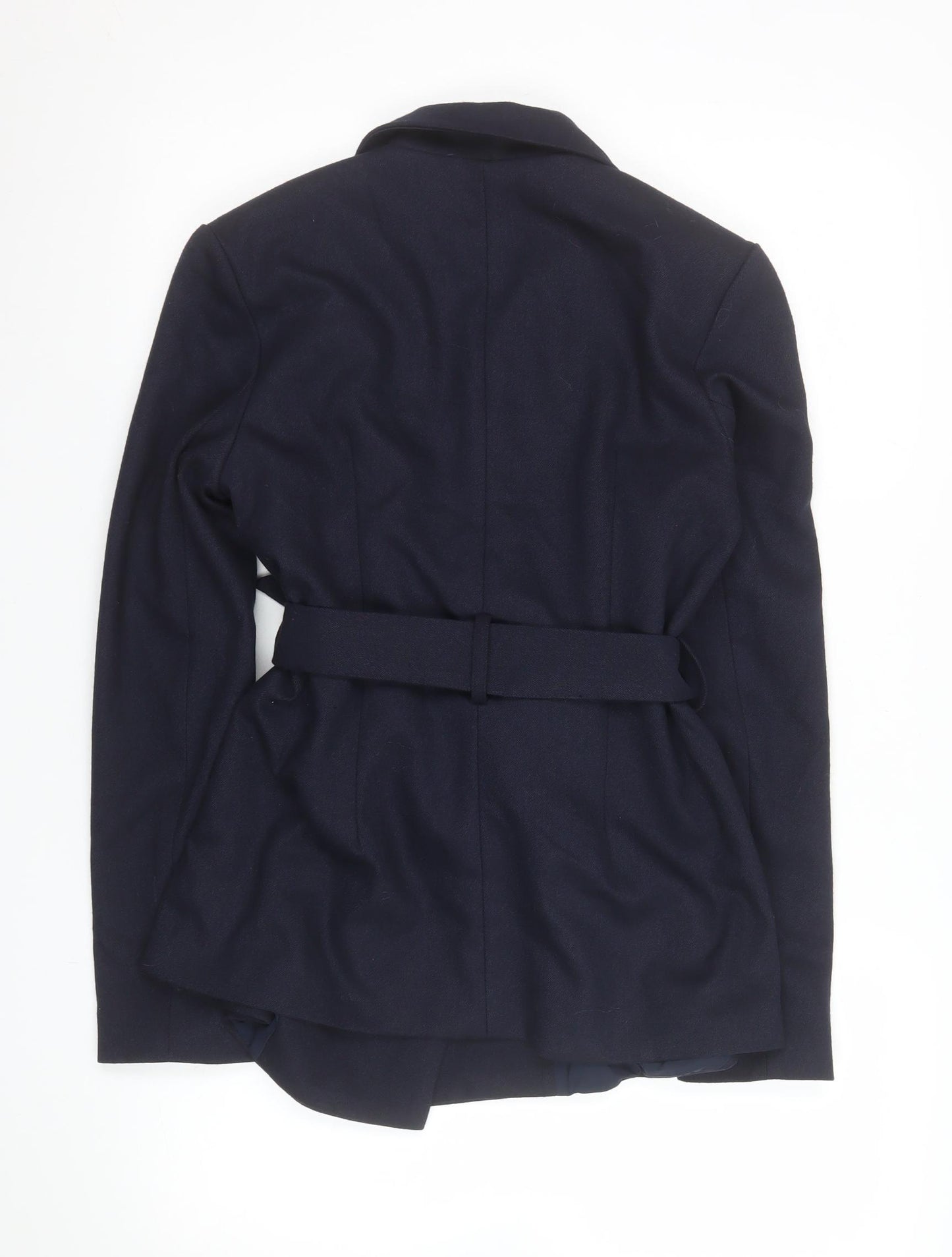 4th & Reckless Womens Blue Belted Blazer Size 8 Regular