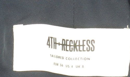 4th & Reckless Womens Blue Belted Blazer Size 8 Regular