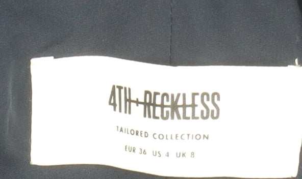 4th & Reckless Womens Blue Belted Blazer Size 8 Regular