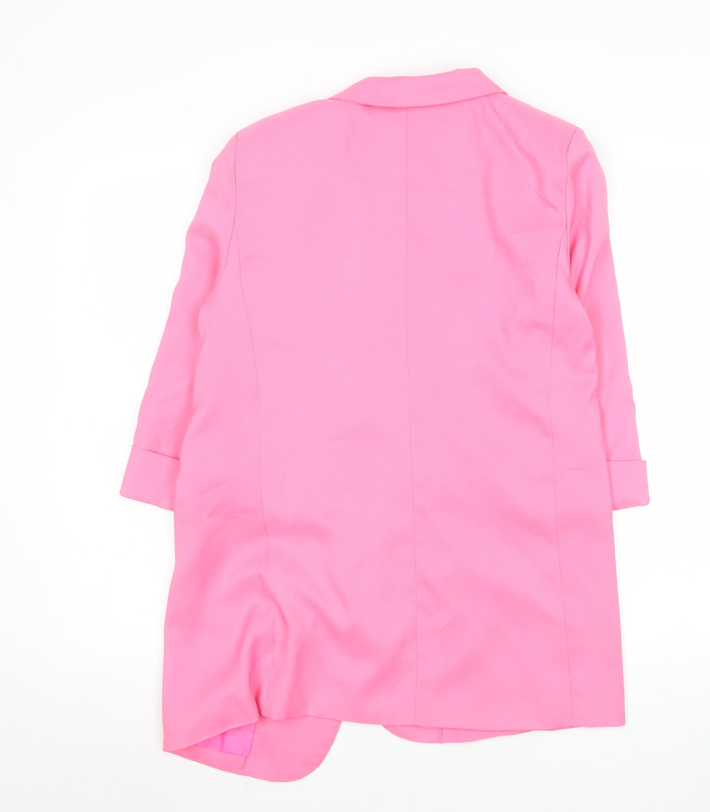 Missguided Women's Pink Longline Blazer Jacket UK 8 Polyester Blend