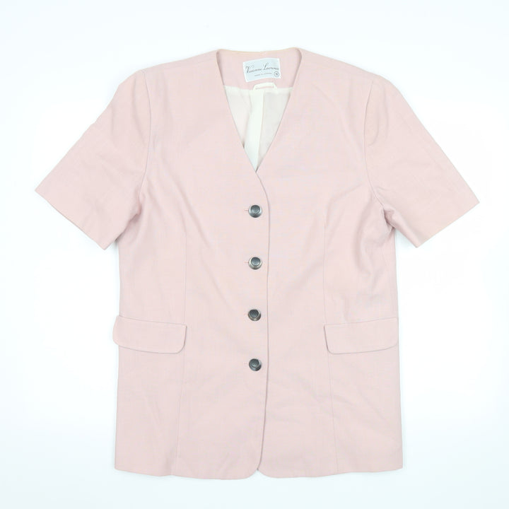 Vivienne Lawrence Women Pink Blouse Size 16 Classic V-Neck Work Top