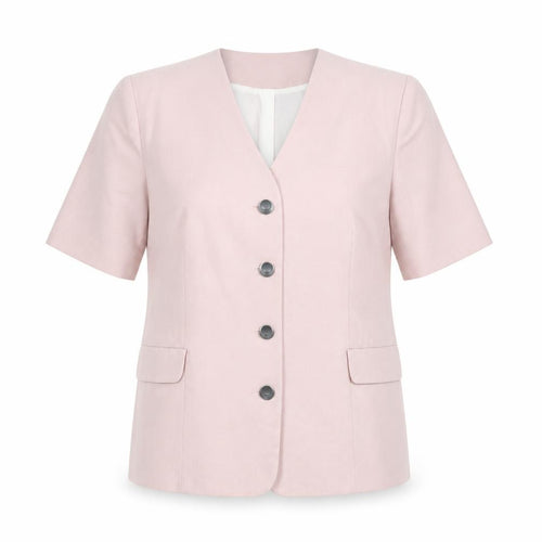 Vivienne Lawrence Women Pink Blouse Size 16 Classic V-Neck Work Top