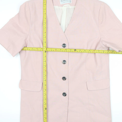 Vivienne Lawrence Women Pink Blouse Size 16 Classic V-Neck Work Top