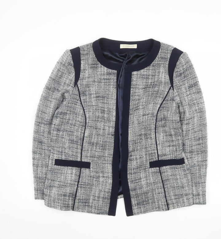 Windsmoor Women's Grey Size 16 Woven Acrylic Blend Regular Fit Blazer