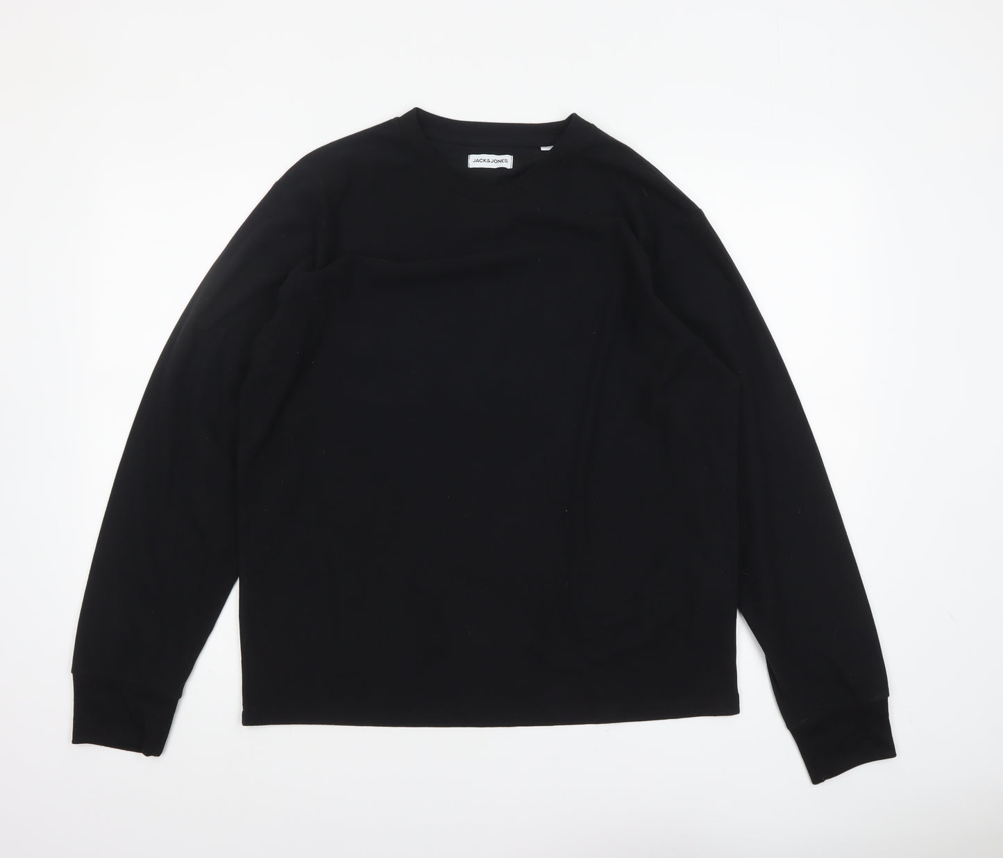 Jack & Jones Men's Black Long Sleeve Crew Neck Top Size M