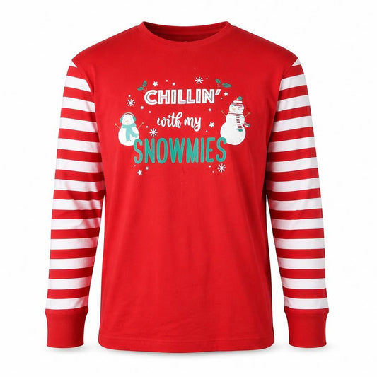 Festive Fun Men's Red Christmas Pyjama Top L Long Sleeve Cotton