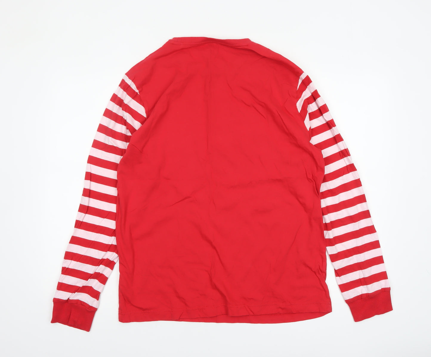 Festive Fun Men's Red Christmas Pyjama Top L Long Sleeve Cotton