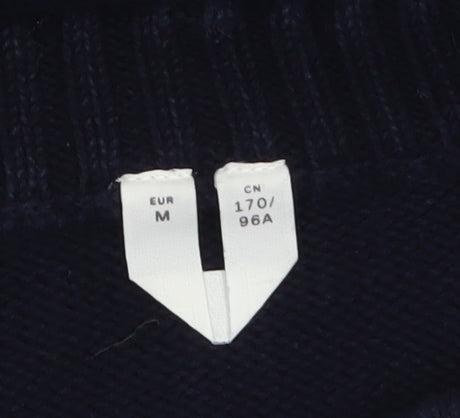 Arket Women's Black Cotton Crew Neck Raglan Long Sleeve Jumper Size 12