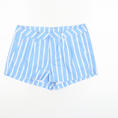 O'Neill Women's Blue Striped Chino Shorts Size 8 Polyester Summer