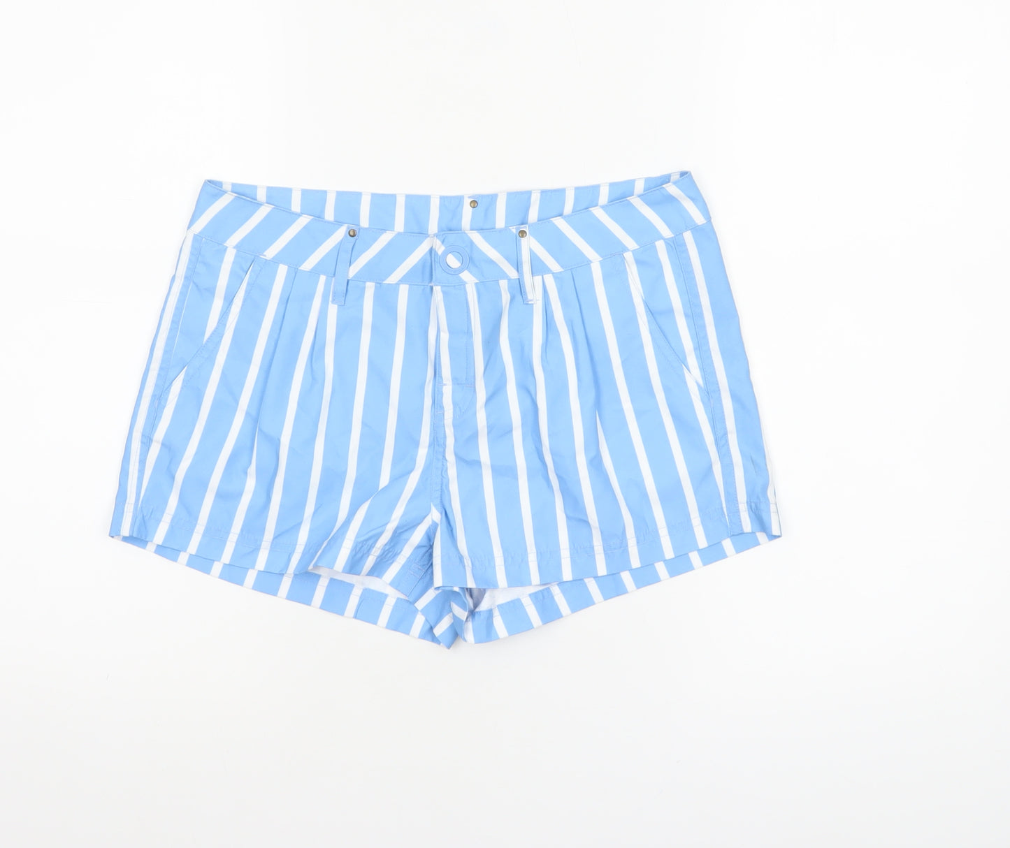 O'Neill Women's Blue Striped Chino Shorts Size 8 Polyester Summer