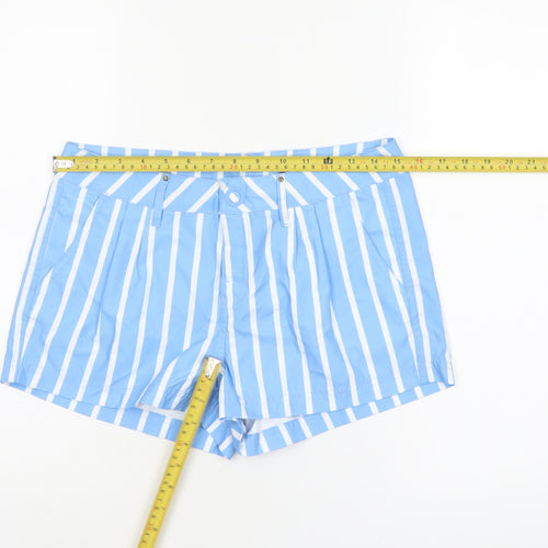 O'Neill Women's Blue Striped Chino Shorts Size 8 Polyester Summer