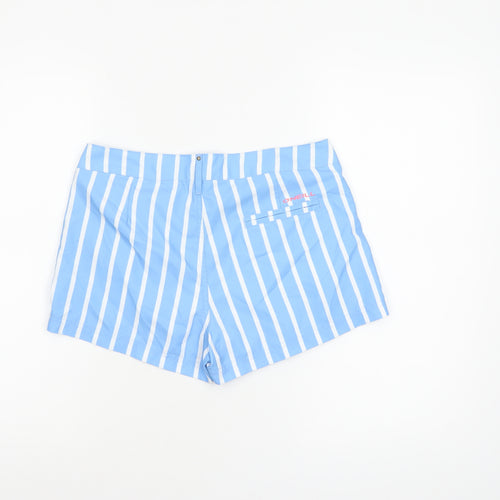 O'Neill Women's Blue Striped Chino Shorts Size 8 Polyester Summer