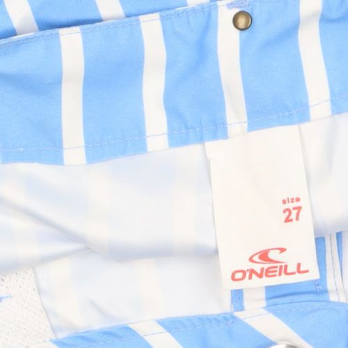 O'Neill Women's Blue Striped Chino Shorts Size 8 Polyester Summer